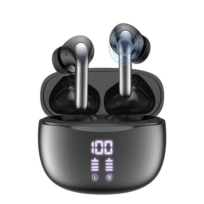 TWS Earbuds Wireless Bluetooth 5.3 Headphones HiFi Stereo Deep Bass In-Ear Earphones for Music Sport Gaming Calls Travel