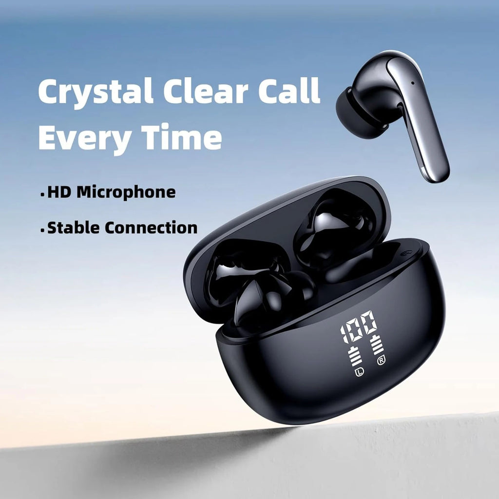 TWS Earbuds Wireless Bluetooth 5.3 Headphones HiFi Stereo Deep Bass In-Ear Earphones for Music Sport Gaming Calls Travel