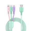 3 In 1 Fast Charging Cable For iPhone15 14 13 12 11 X Pro Max Micro USB Type-C Phone Charger USBC Data Cable