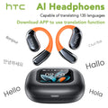 Auriculares Bluetooth HTC NE27 AI Translator Earbud Wireless LCD Touch Screen Open Ear Earphone With Mic HD Call Sport Headset