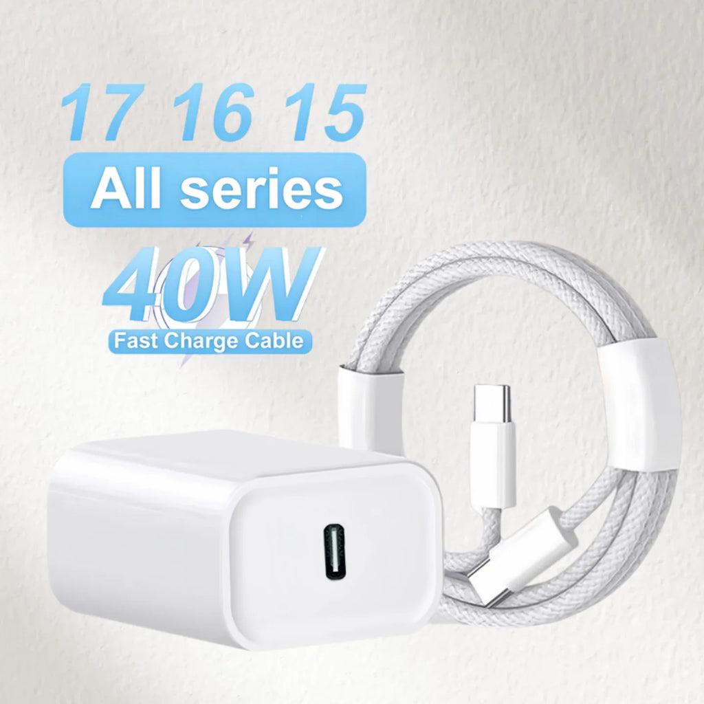 PD Charger 40W Fast Charging USB C Charger For iPhone 17 16 15 14 Pro Max Mini  Quick Charge Type C Phone Charger Power Adapter