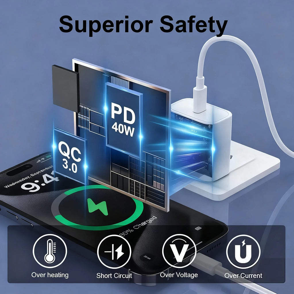 PD Charger 40W Fast Charging USB C Charger For iPhone 17 16 15 14 Pro Max Mini  Quick Charge Type C Phone Charger Power Adapter