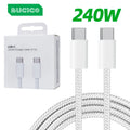 240W USB C to C Charger Cable Type C Fast Charging Braided PD Cable for lPhone 15 16 17E 17 Max lPad Air MacBook Pro ASUS DELL